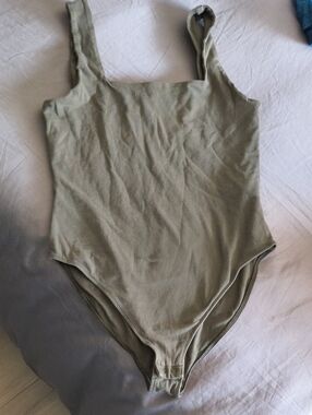 Womens Olive Green One-Piece Bodysuit
